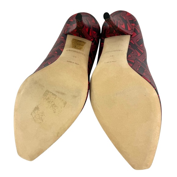 $790 BURBERRY Wiltkin Monogram Multicolor Leather Pumps Made in Italy 36 - 6US - Picture 9 of 11